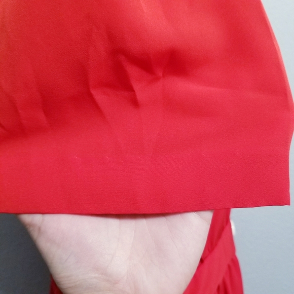 Vintage 80's 90's retro Albert Nipon red white secretary office party dress 12 - Picture 8 of 8